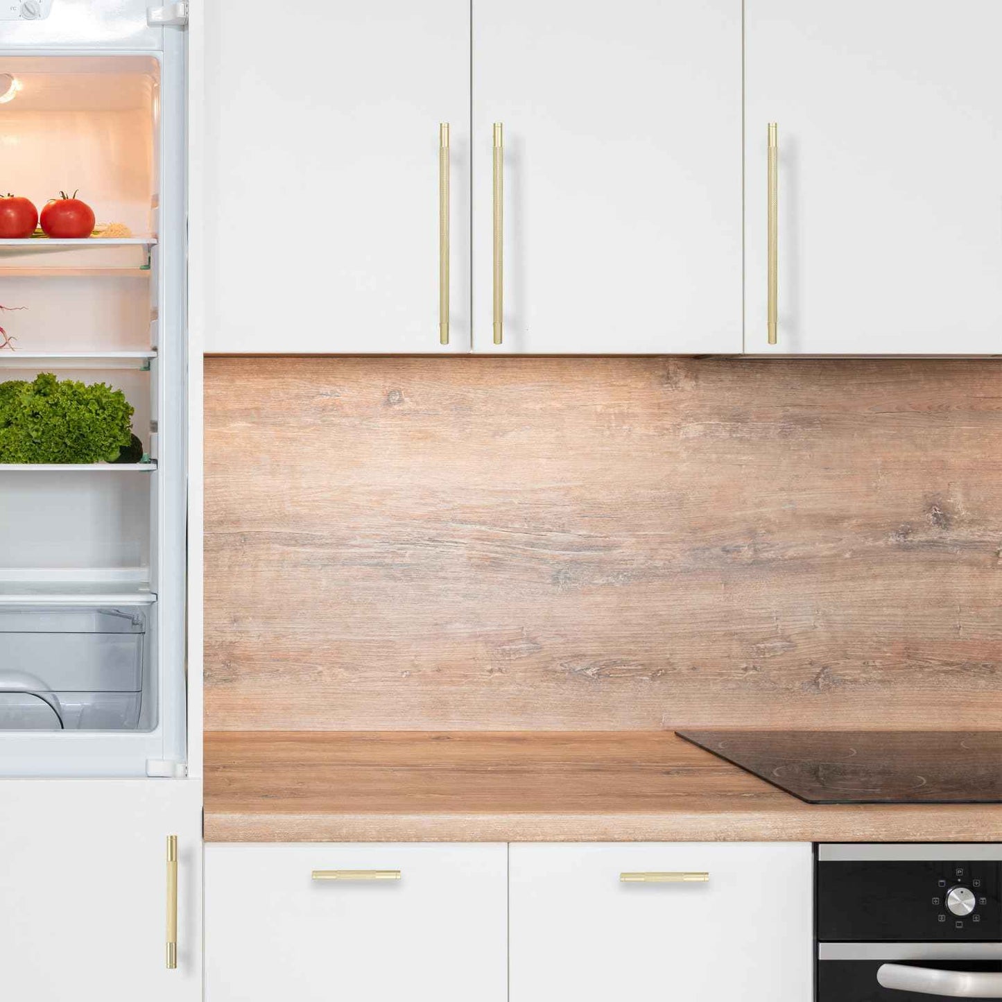 COTYKILEY 10 Pack 10 Inch(254mm) Brushed Brass Cabinet Handles Gold Knurled Kitchen Cabinet Pulls Cabinet Door Handles Kitchen Cabinet Hardware