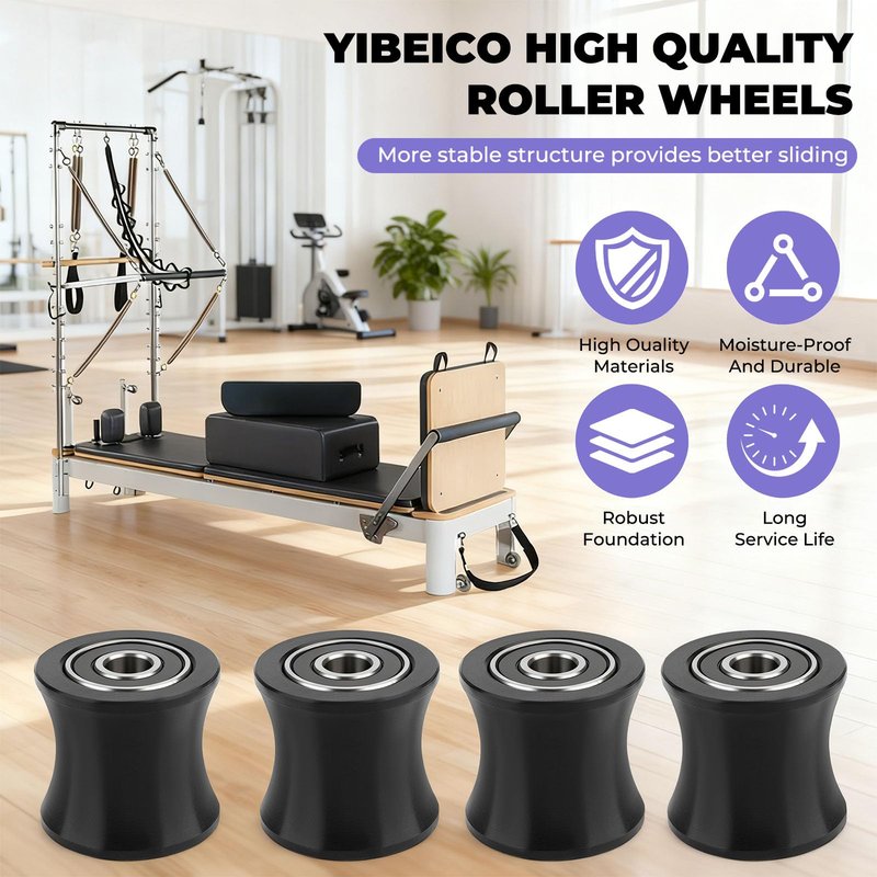 YIBEICO Upgraded Replacement Rollers Wheels for Total Gym DLX DLX II III ADV DLX Pilates Pilates Pro 2500 3000 4000 570, Fitness Exercise Equipment Wheels for Bayou Total Trainer Aero Pilates Reformer