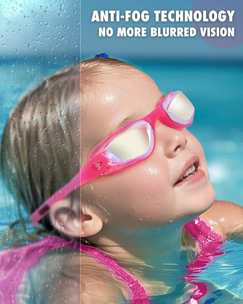 Aegend Swim Goggles for Kids | Anti-Fog, Anti-UV Comfort Fit for Ages 3-14