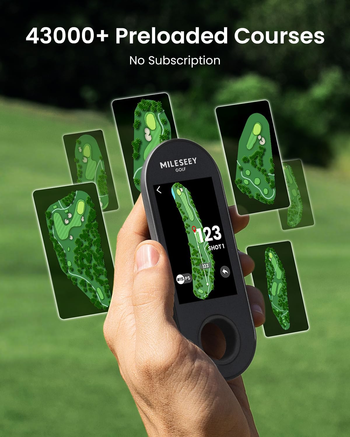 MiLESEEY GeneSonic Pro Golf Speaker - Detachable GPS Rangefinder, 43000+ Preloaded Courses, Waterproof, 15H Battery