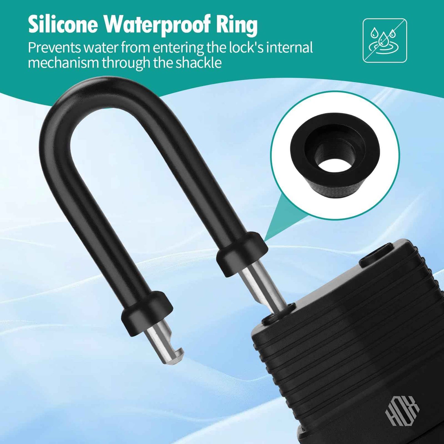 HOX 4-Pack Weather Resistant Padlocks – 40mm Laminated Steel, Chrome Plated with 2-inch Shackle, Vinyl Wrapped, Hardened Steel for Extra Security