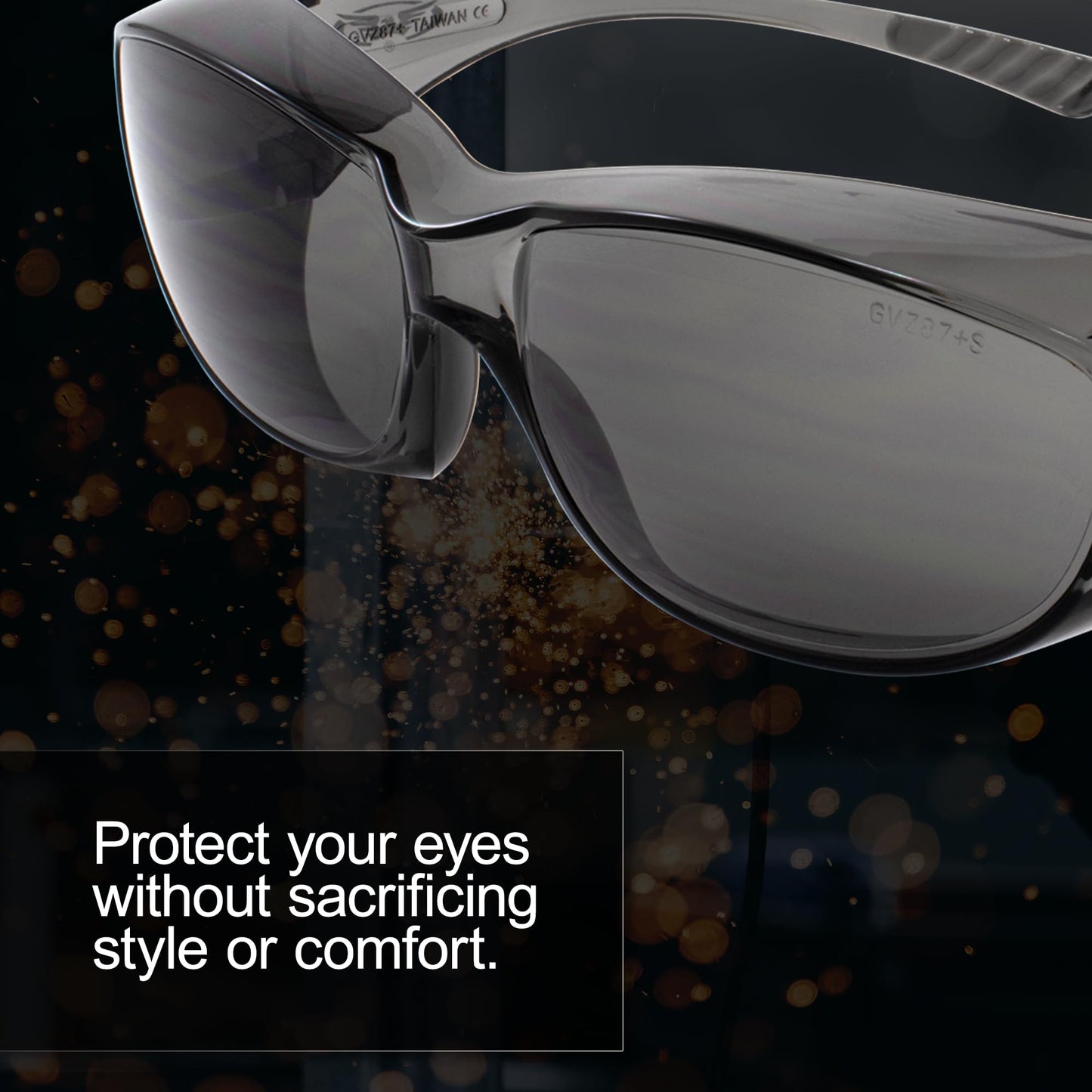 Global Vision Eyewear Oversite Series Fit-Over OTG Safety Glasses Smoke Lens & Frame