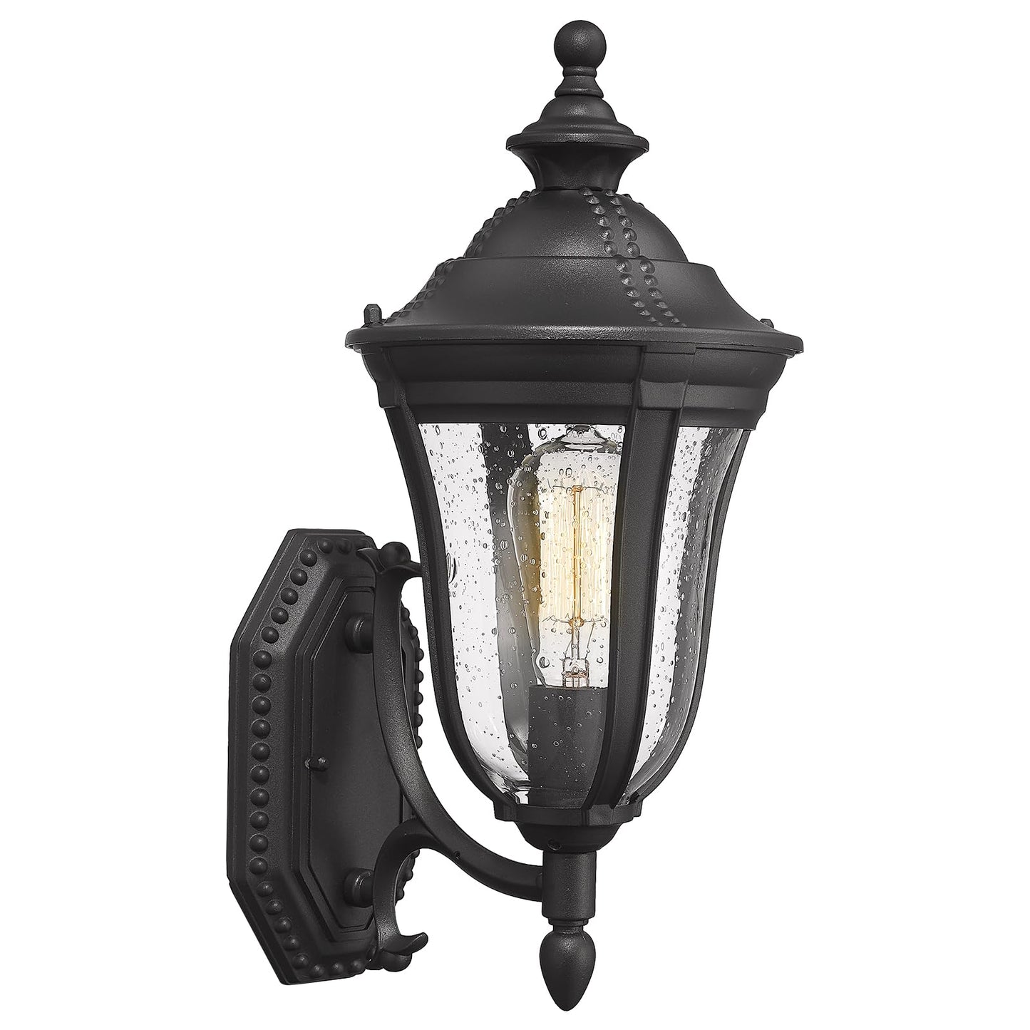 Luminzone Outdoor Wall Lantern, Outdoor Lights Fixtures Wall Mount Exterior Porch Lights, with Seeded Glass, Modern Outside Wall Sconce Lights Waterproof for House Front Porch Patio Garage