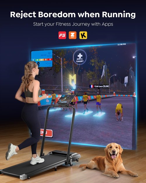 Acezoe Walking Pad Treadmill - 2 in 1 Foldable Design for Home & Office | 300lbs Capacity, Remote & LED Display