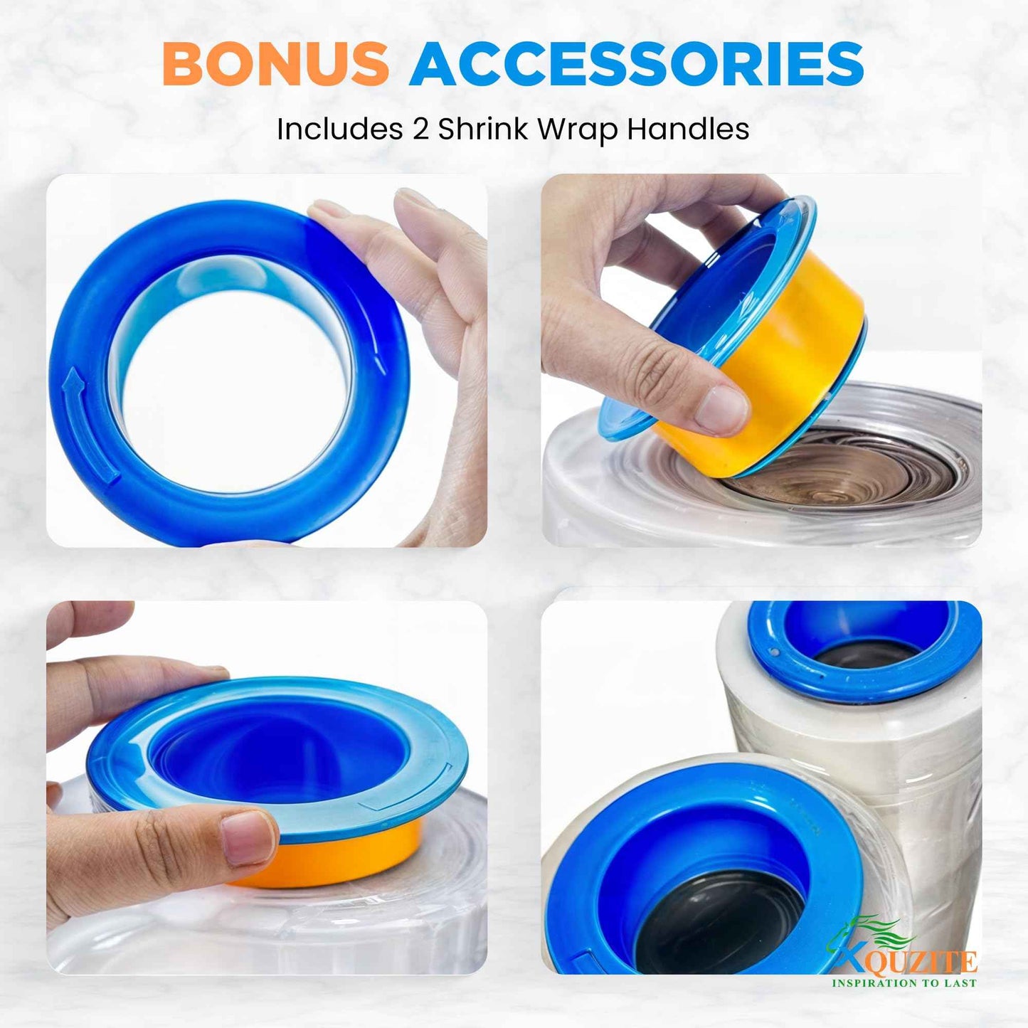 XQUZITE Adjustable Heavy Duty Stretch Film & Plastic Wrap Dispenser – Shrink Wrap Handle for 18" & 20" Rolls – Boxes and Pallet Wrapping Machine for Industrial, Commercial & Home Use