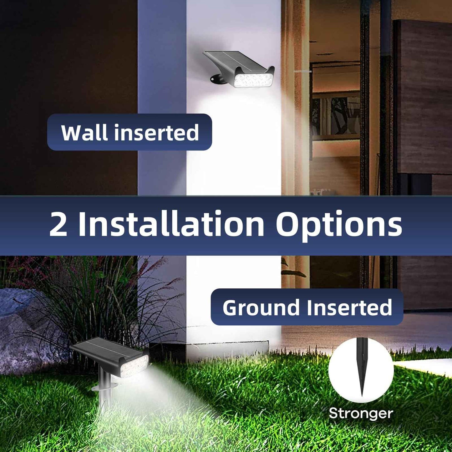 HOFLYW Solar Spotlights Outdoor Waterproof Landscape Path Lights Solar Dusk to Dawn Outdoor Lighting 4 Brightness Modes for Garden Pathway Tree Driveway Porch Yard