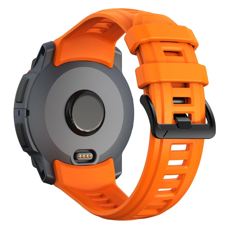WUWOCJ Soft Silicone Strap Replacement Band 22mm Compatible for Garmin Instinct 3 45mm (Orange)