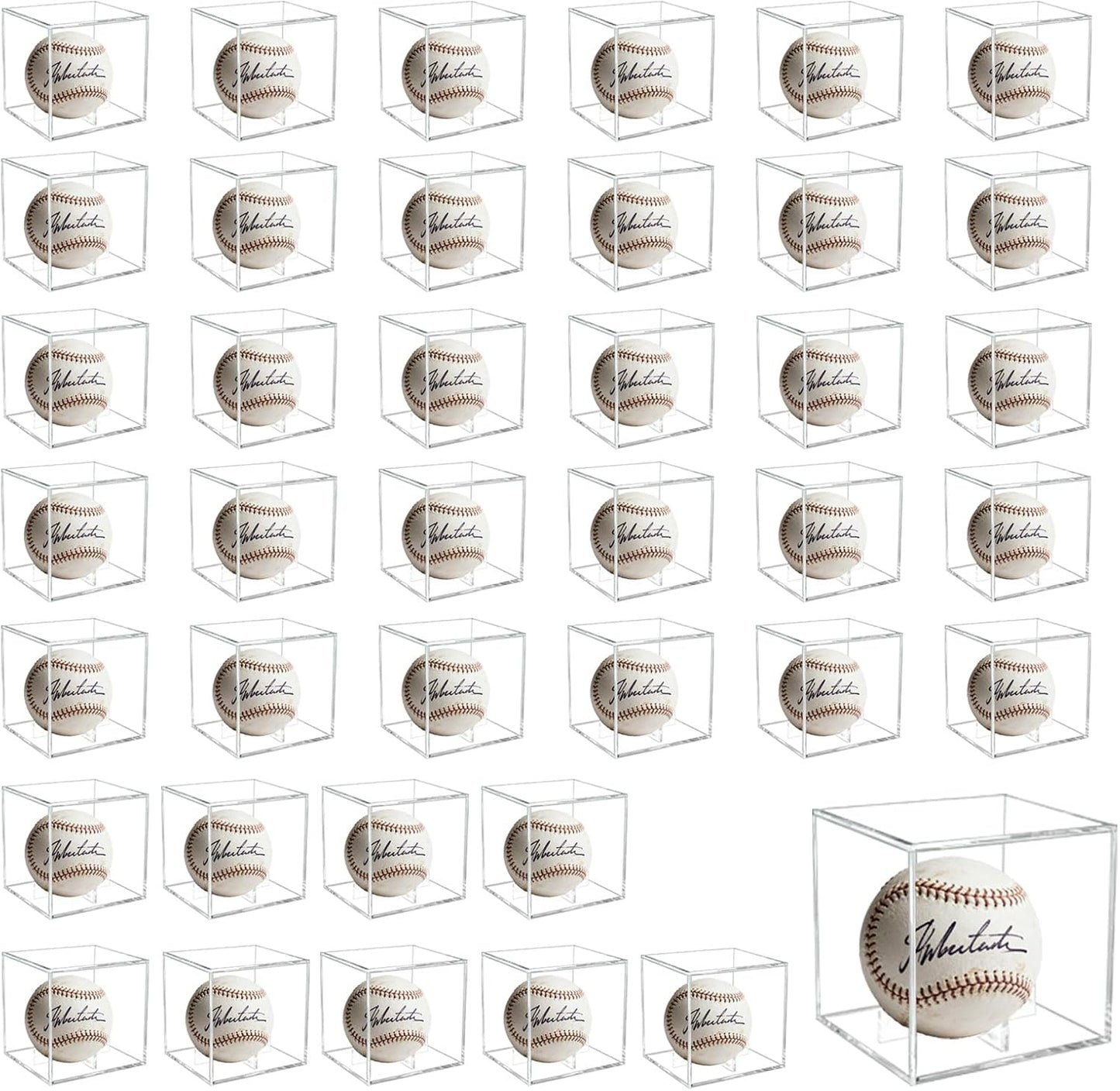 Skiennix Baseball Display Case - 40 Pcs Transparent UV Protected Autograph Ball Protectors | Ideal for Memorabilia
