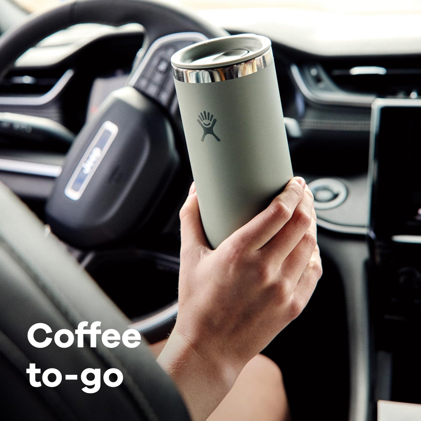 Hydro Flask Travel Coffee Cup – Insulated Stainless Steel, Non-Spill, Leak Resistant to-Go Coffee Tumbler 20 Oz Agave Green