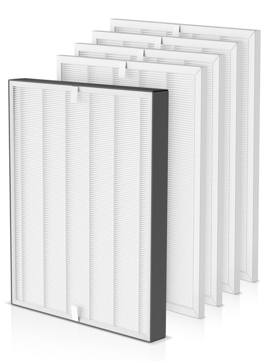 Commercial 3000 Replacement Filters Compatible with Air Doctor AD3000M Commercial Units, Includes 1 High-Efficiency Filter and 4 Pleated Pre-Filters, Comparable to Part # ADF3001 & ADF3010