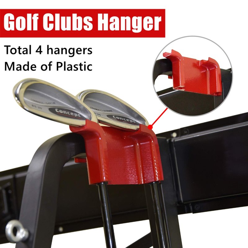 WALMANN Wall Mount Golf Bag Organizer for Garage, Extra Large 2 Golf Bag Stand Golf Equipment and Accessories Storage Rack for Garage Shed Basement