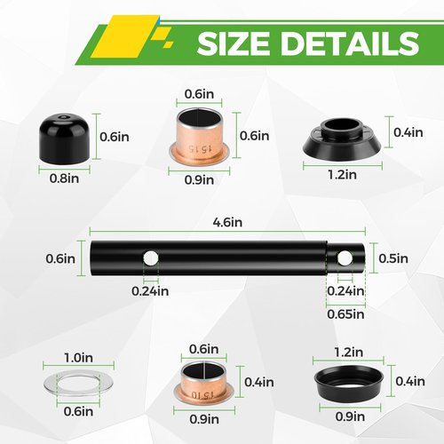 10L0L Golf Cart King Pin and Bushing Kit for Yamaha G2 G8 G11 G14 G16 G19 G20 - Golf Cart Steering Knuckle Kingpin and Bushing Kit, OEM J55-F3516-00, J38-23528-00,J38-23527-00