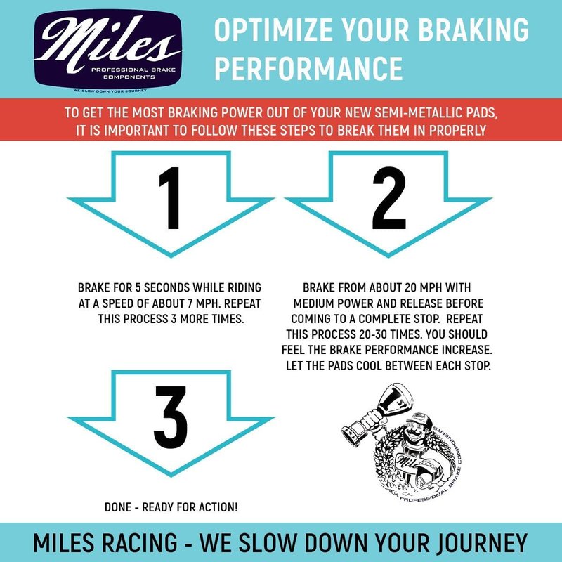 Miles Racing - Disc Brake Pads - Semi Metallic - Shimano Deore BR-M615, Deore BR-M6000, Deore BR-M6100, SLX BR-M785 (Model Series from 2012), SLX BR-M8000, SLX BR-M8100 (MI-MET-26)