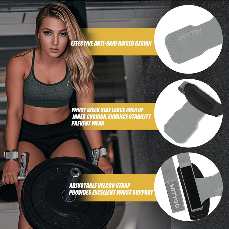 Weight Lifting Wrist Strap, Weightlifting Grip Strap for Gym Deadlifts, Powerlifting, Heavy Shrug, Pull Ups, Three Layer Leather Adjustable Training Accessory Gifts for Men Women Dad Him