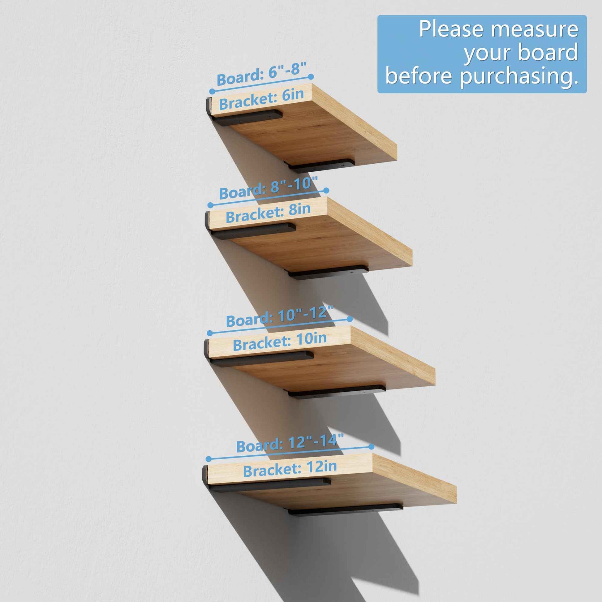 JZVXX 6Pack 6'' Shelves Brackets, Wood Shelving Brackets Hardware - 6/8/10/12 Inch - Rustic Bracket for Supporting Wooden Boards (6, 6inch)
