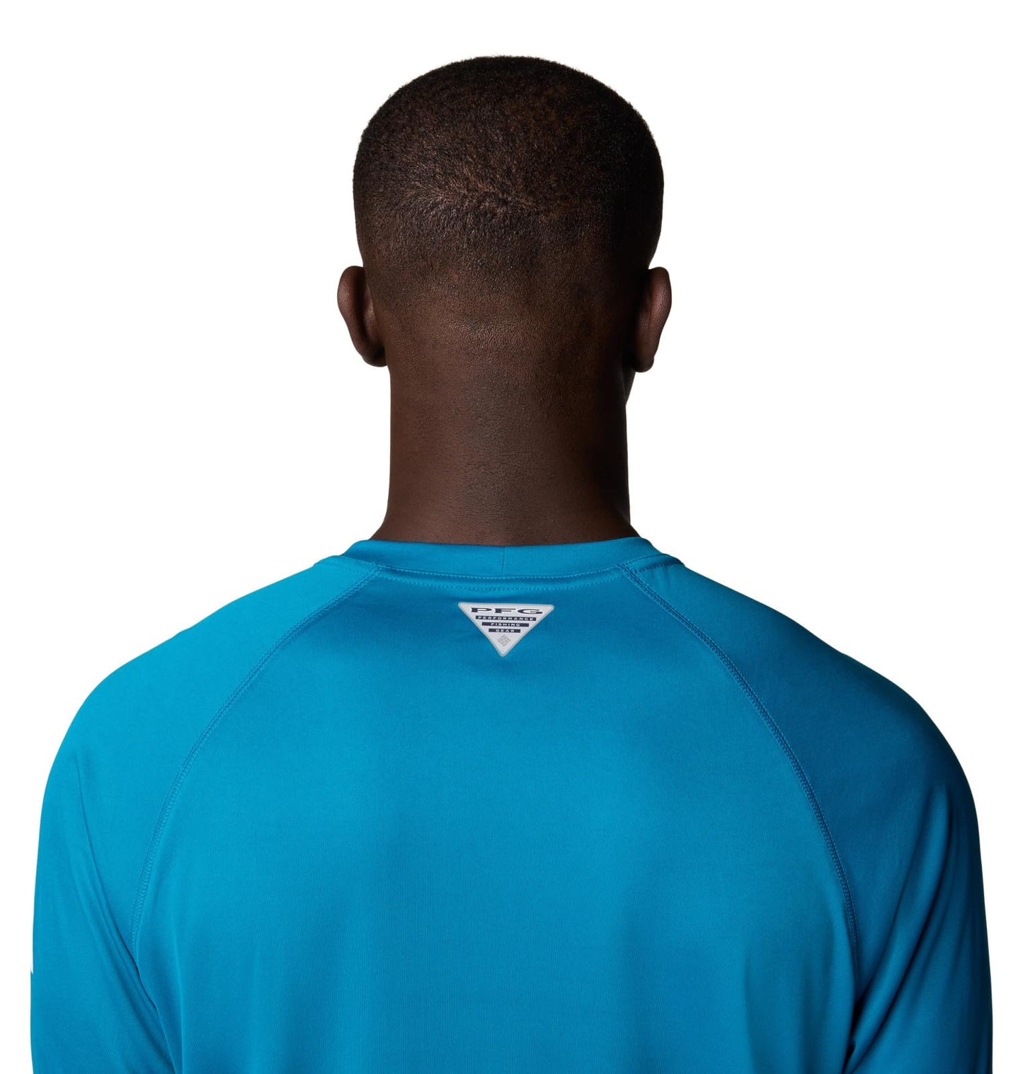 Columbia Men's PFG Terminal Tackle Long Sleeve Fishing Shirt, Blue Echo/White Logo, X-Large Tall