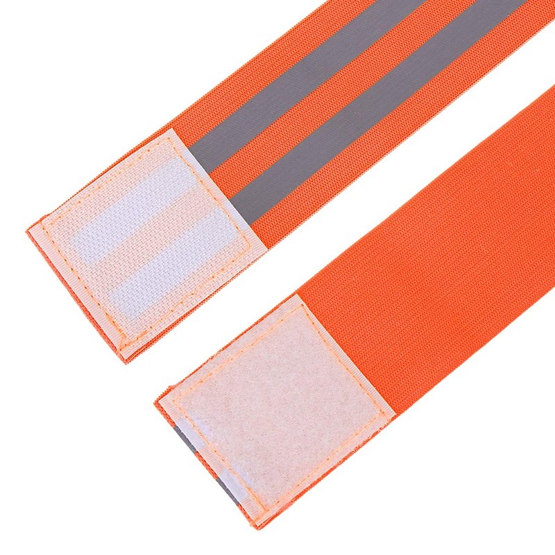 X AUTOHAUX 8pcs Reflective Bands for Arm Reflective Armbands High Visibility Night Cycling Riding Reflector Tape Straps Bracelet Orange