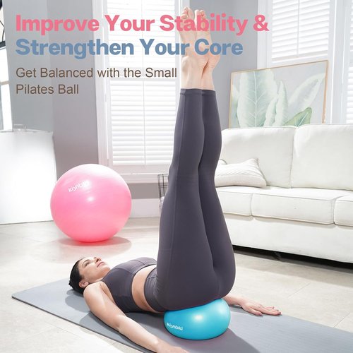 Kisnbld 9-Inch Mini Pilates Ball - Anti-Burst, Slip-Resistant Yoga Ball for Stability & Core Strength