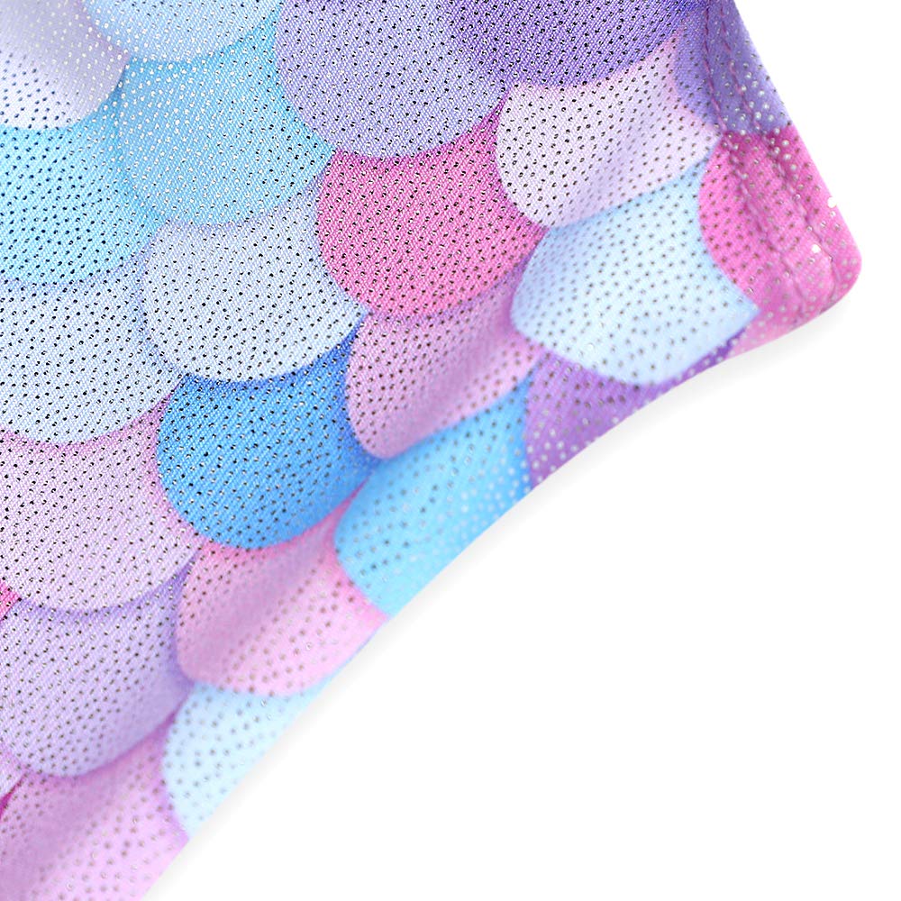 Belovance Leotards for Girls Gymnastics Unicorn Athletic Dance Wear Shiny Rainbow Blue Hotpink (Mermaid Purple, 7-8 Years)