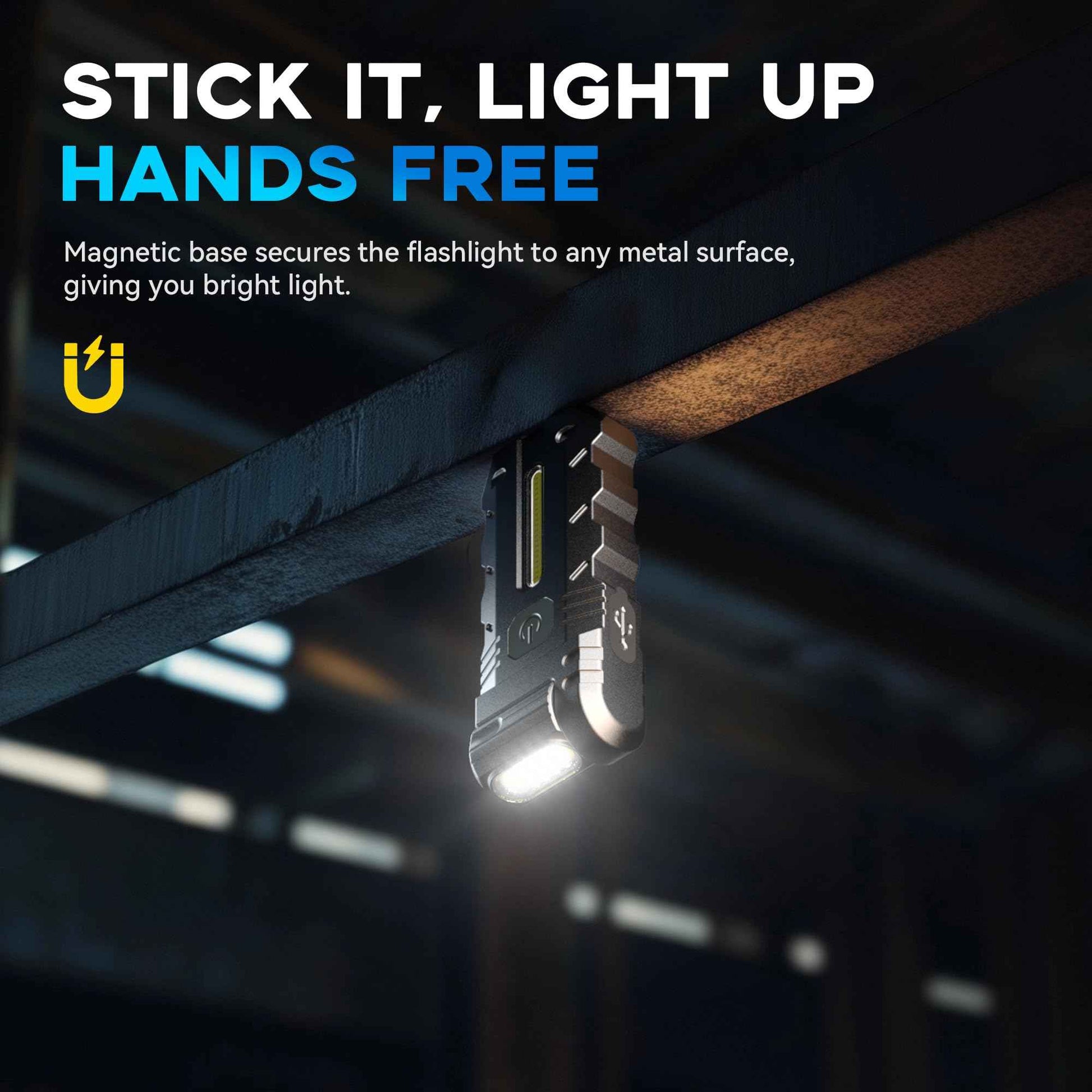 Favourlite 2PACK LED Flashlight Rechargeable, 600 Lumens Portable Flat Mini Flashlights with Clip Magnetic Small Flashlight for Camping, Emergency, Hiking (2, Black)