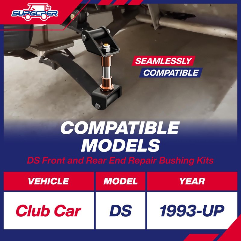 SUPGCPER Club Car DS Deluxe Repair Bushing Kit, 1993-UP Golf Cart Front Rear End Bushing Kit for Club Car DS, Club Car King Ping Repair Kit, Club Car Front End Rebuild Kit OEM# 1015583 1016386 1016384