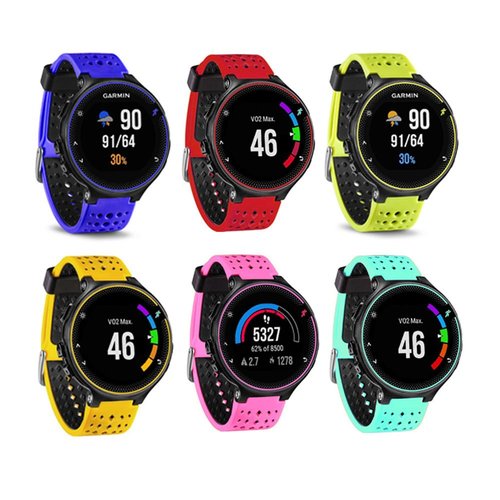 HWHMH Colorful Replacement Silicone Bands with Pin Removal Tools for Garmin Forerunner 220/230/235/620/630 (No Tracker, Replacement Bands Only) (Pack of 6)