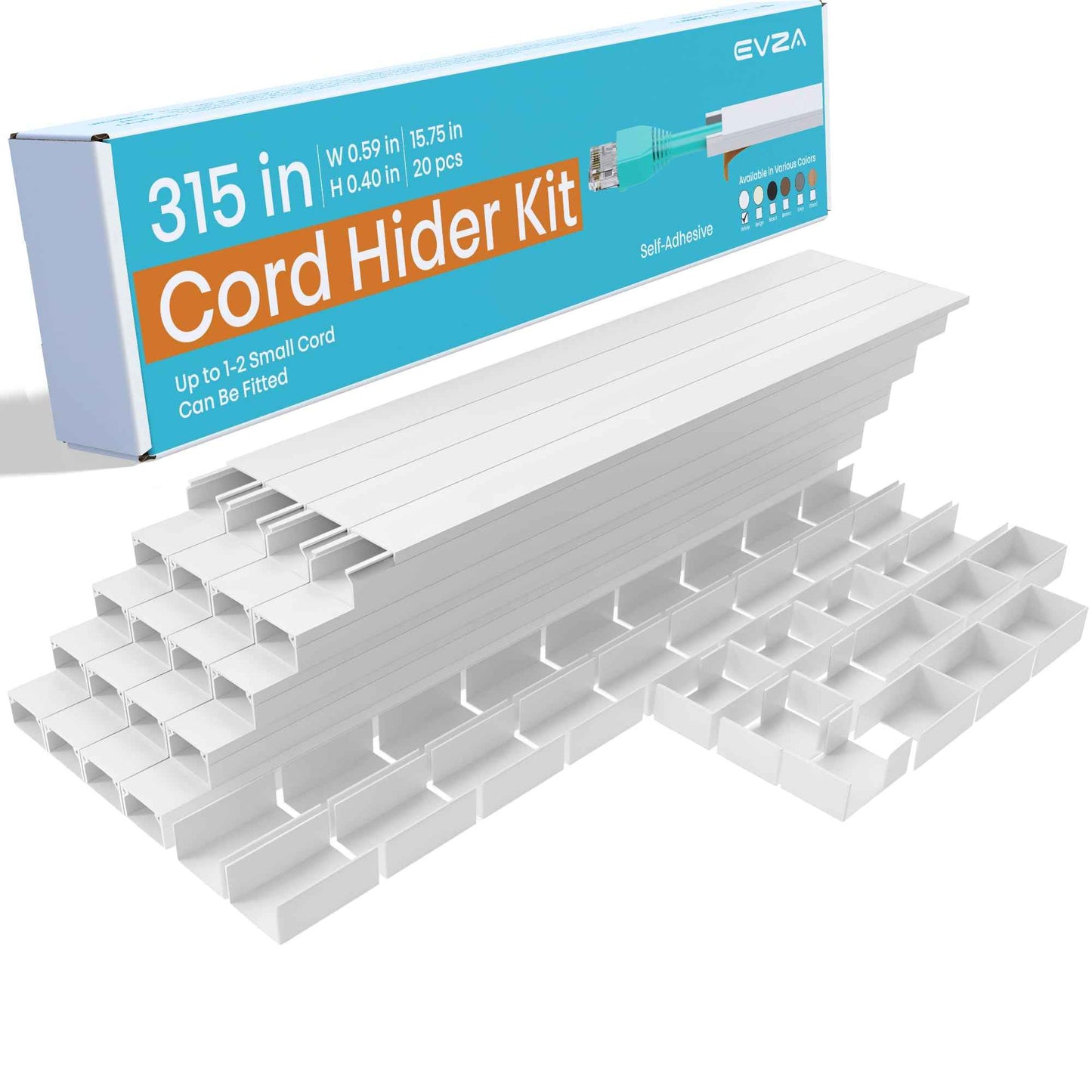 One Cord Channel Cable Concealer - 315in One-Cord Cover for Wall, Mini Wire Hider for 1-2 Wires, Paintable Electric Cable Cover for Outside, Wall Mount TV Cord Hider