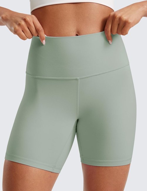 CRZ YOGA ButterLuxe Biker Shorts - High Waisted Spandex for Women | 6" Length for Running & Yoga