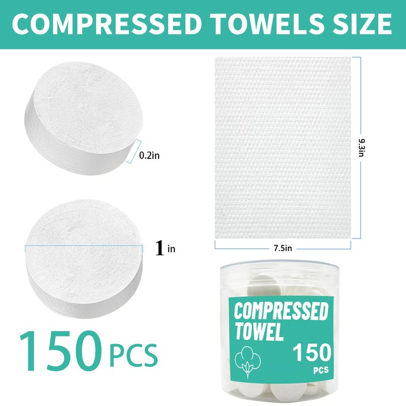 Disposable Face Towel, Compressed Towels, Coin Towels for Travel Camping Hiking, Magic Towel Portable Soft Tissue Wipes Hand Face Home Beauty (300 piece, 8×8inch)
