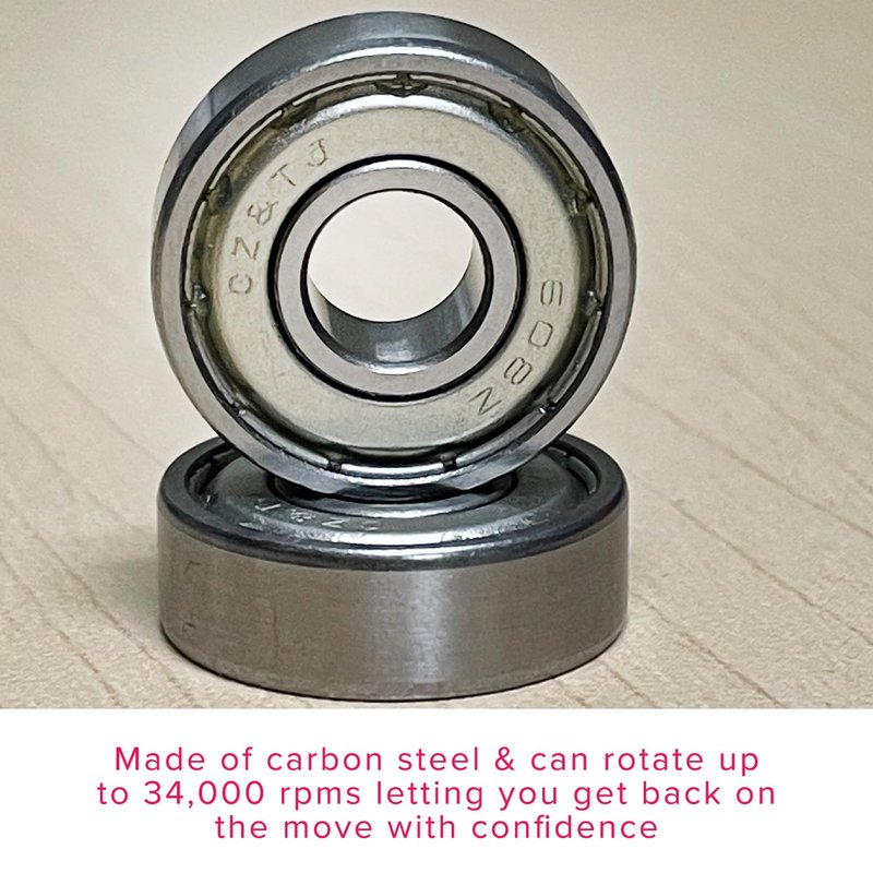 AlveyTech 608ZZ (608Z) Shielded Steel Wheel Bearings - Replacement fits Drive, Jazzy, Pride, Jet, Quicky, Mobility Scooter, Rollator, Skateboard Ball Bearing for Longboard Skate Wheels 4-Pack