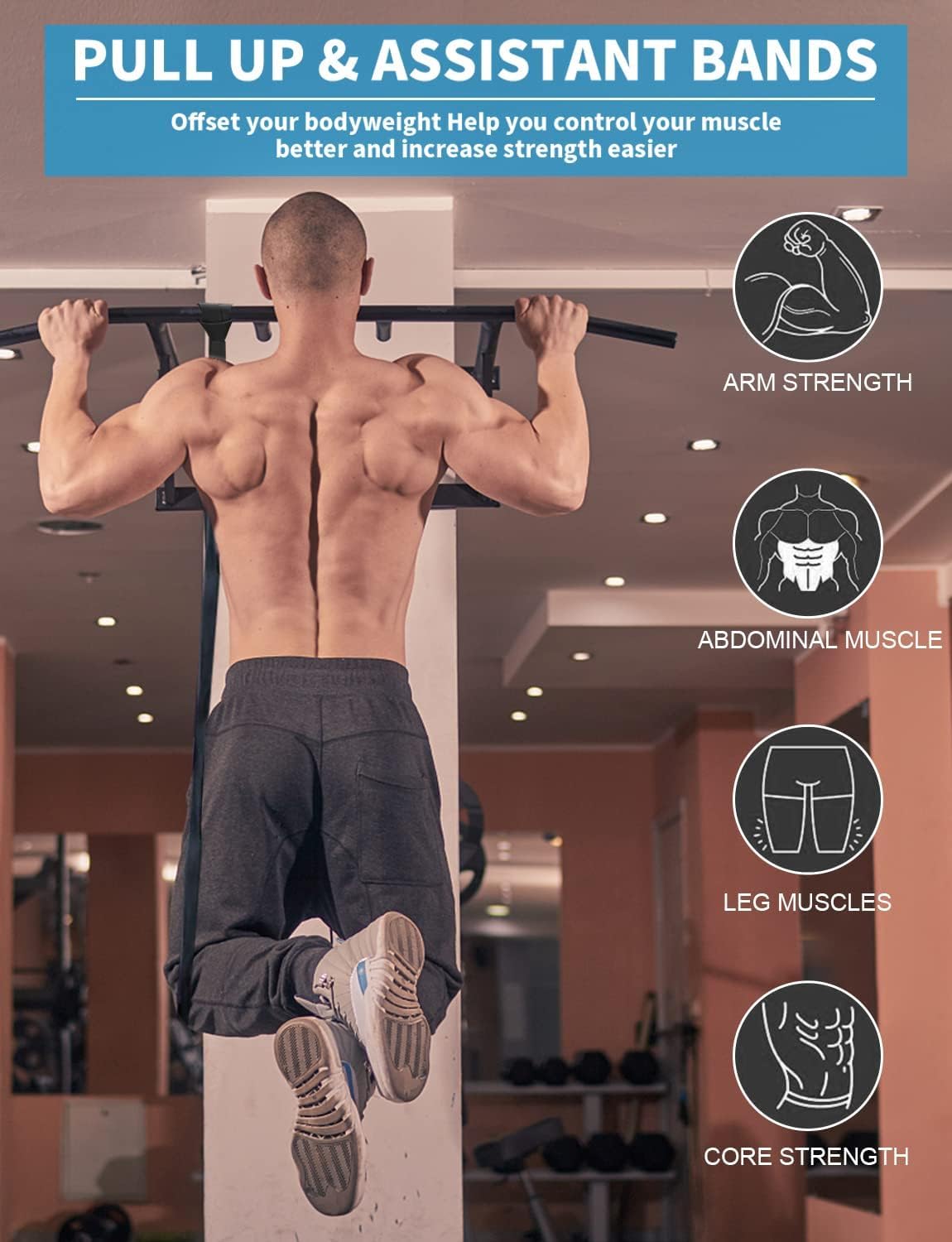 Skiennix Pull Up Bands - Resistance Bands Set for Men & Women | Ideal for Exercise, Stretching & Muscle Training