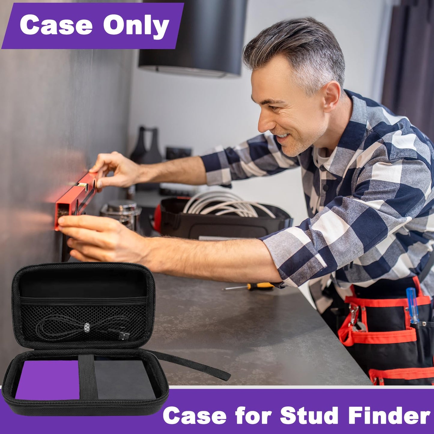 Case for The Walabot DIY 2/ 2m, Hard Carrying Case for Wall Scanner/Stud Finder– Protective Travel Storage Bag with Handle Strap & Mesh Pocket(Bag Only)