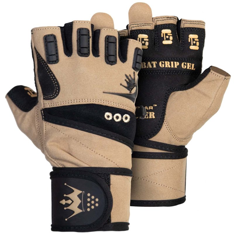 Weightlifting Gloves for Crossfit Workout Training - Fitness Gym Bodybuilding Gloves for Men or Women - Best for Heavy Weight Lifting Exercise Integrated Full Wrist Support Wraps (Desert Tan, M)