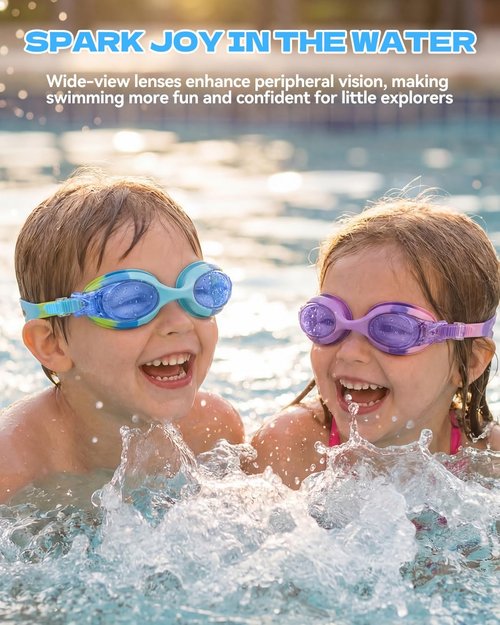 Aegend Swim Goggles for Kids - Anti-Fog Comfort Fit for Boys & Girls Ages 3-8 | Perfect for Swimming