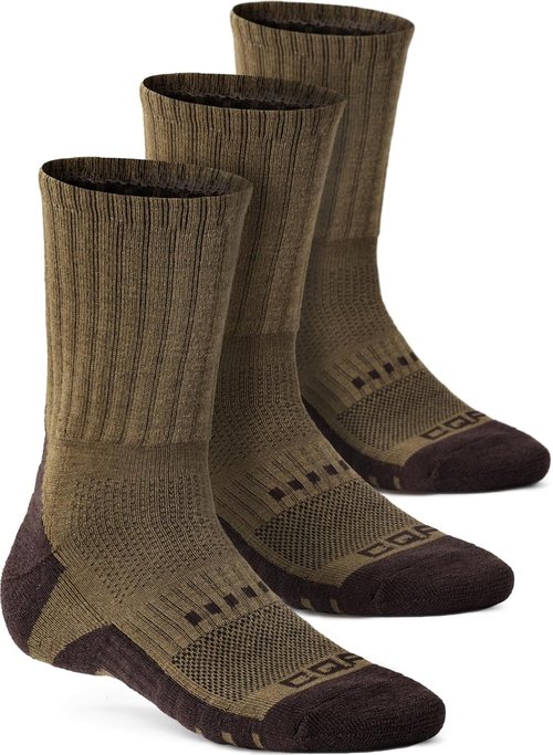 CQR Wool Hiking Socks - Moisture-Wicking Mid Calf Crew Socks for Men & Women | 3 Pack