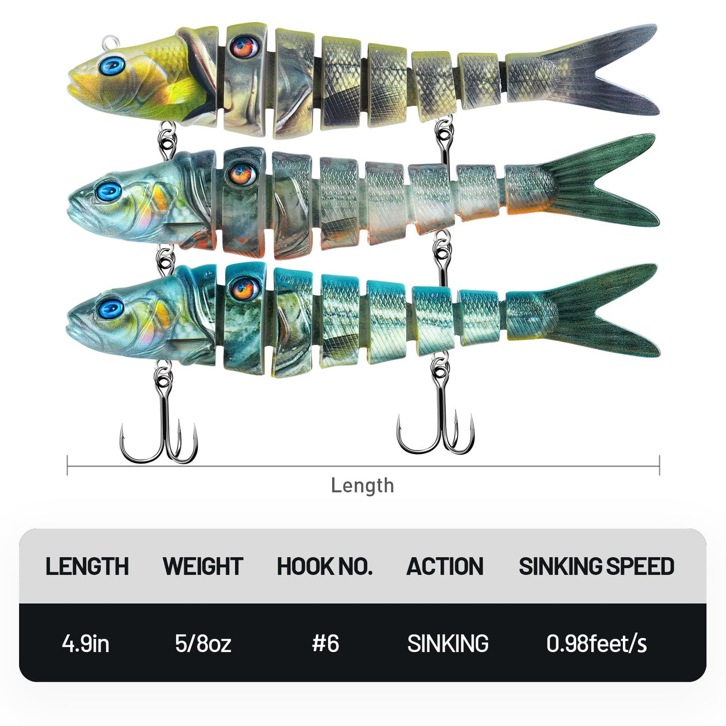 Handing 4.9" Bass Swimbait Fishing Lures