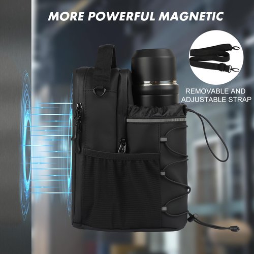Magnetic Gym Bag & Water Bottle Holder for Men & Women | Fits 20oz to 64oz Bottles | Crossbody Sling with 4 Strong Magnets | Waterproof 900D Fabric with Phone & Key Pockets for Fitness, Gym & Sports
