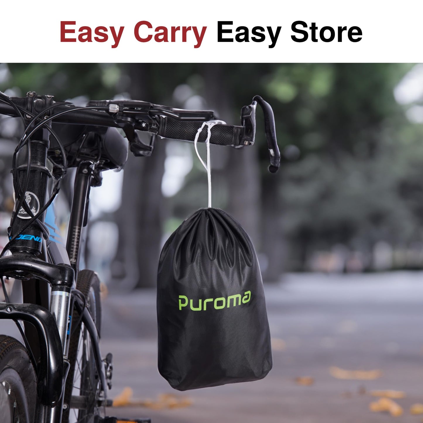Puroma Bike Cover for 1/2/3 Bikes, 210D Waterproof Outdoor Storage Bicycle Covers Rain Sun UV Dust Wind Proof with Lock Hole for Mountain Road Electric Bike