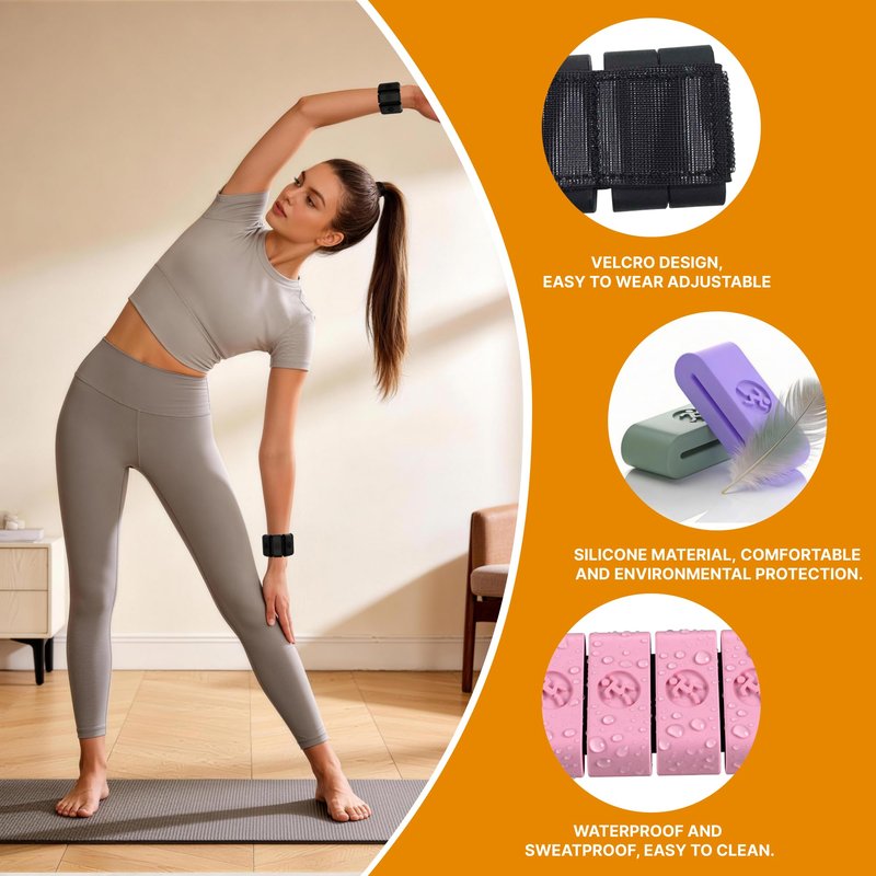 Sonkoloro Adjustable Wrist Weights for Women Men, Leg Weights for Women 0.75lb-1lb Each for Walking, Yoga, Dance, Barre, Gym (Blush, 2LB(2 Pcs))