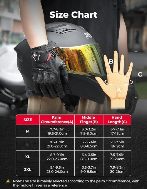 KEMIMOTO Motorcycle Gloves - Sheepskin Leather Protection for Men | Ideal for Motocross, ATV & UTV Riding