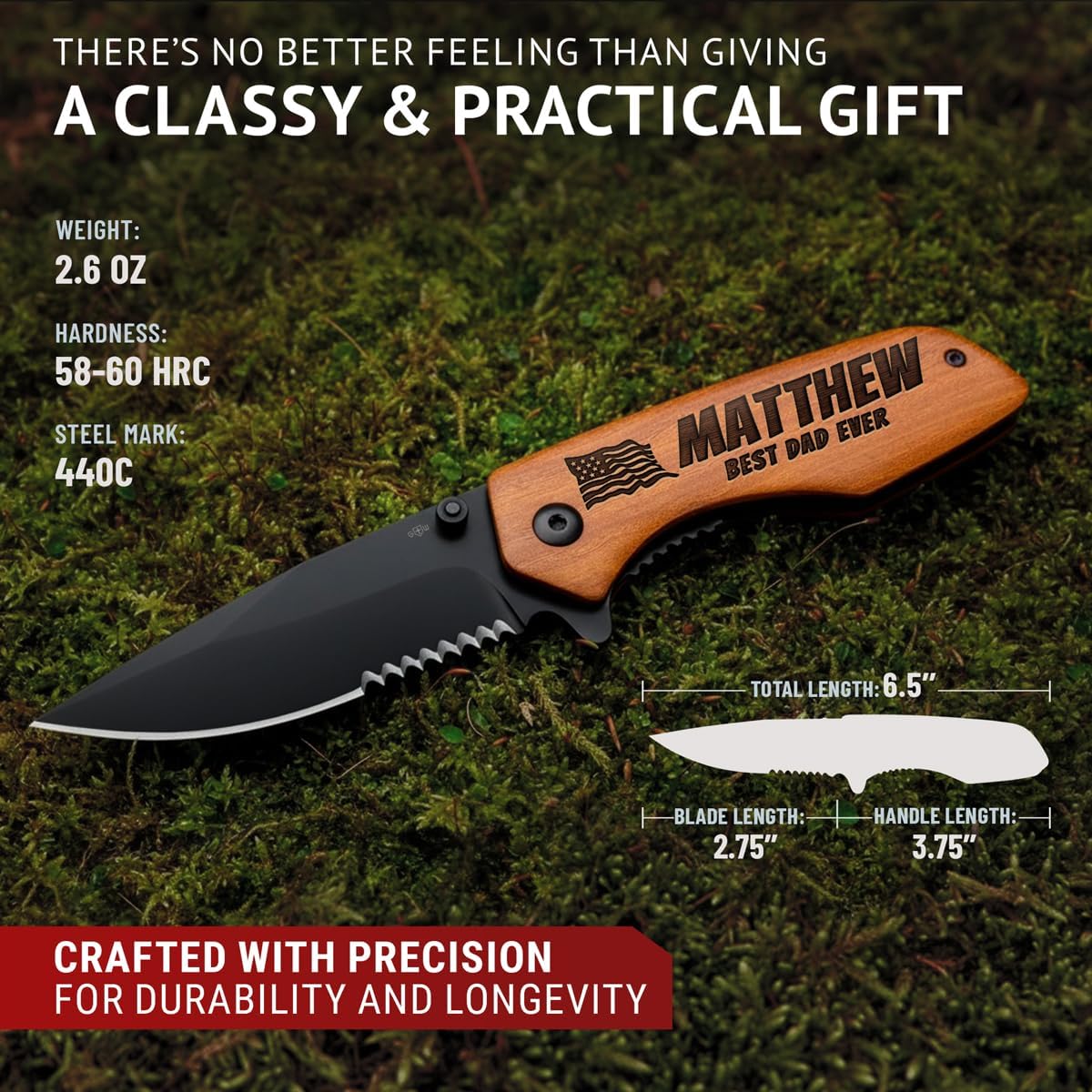 Skiennix Custom Knife - Personalized Engraved Gifts for Men & Women - Ideal for Birthdays & Anniversaries