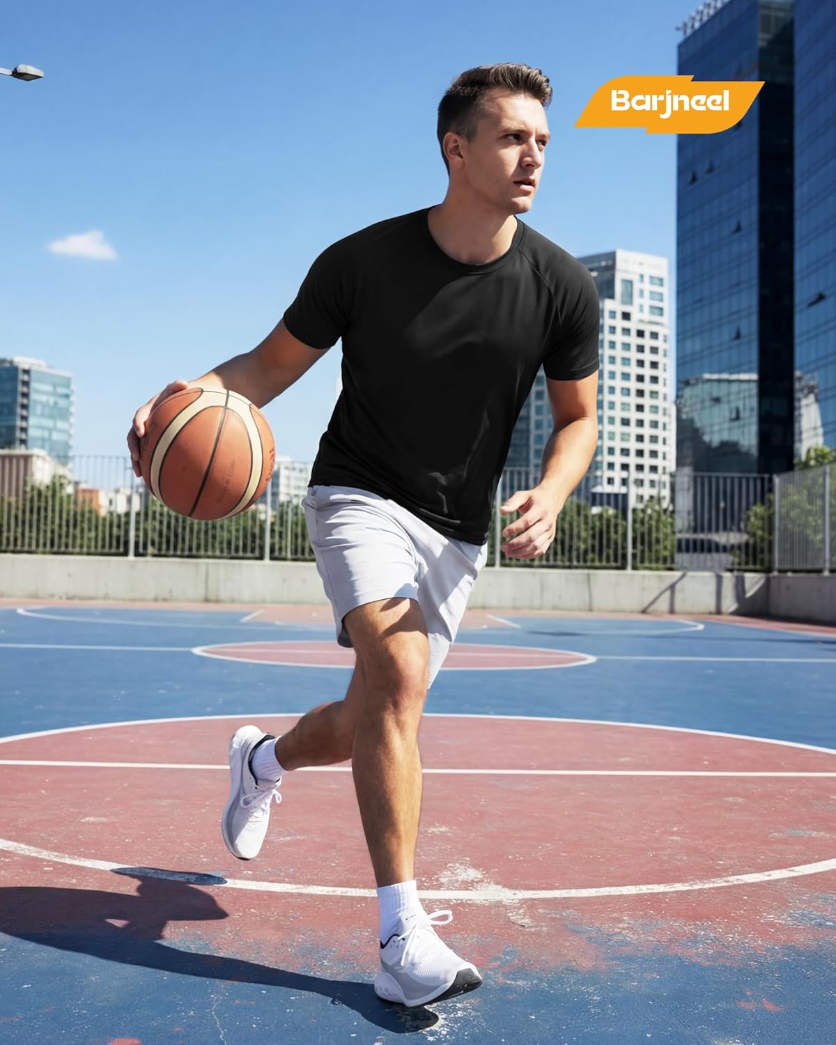 Skiennix Men's Workout Shirts - Quick Dry Moisture-Wicking T-Shirts for Gym & Running | 2-Pack Black