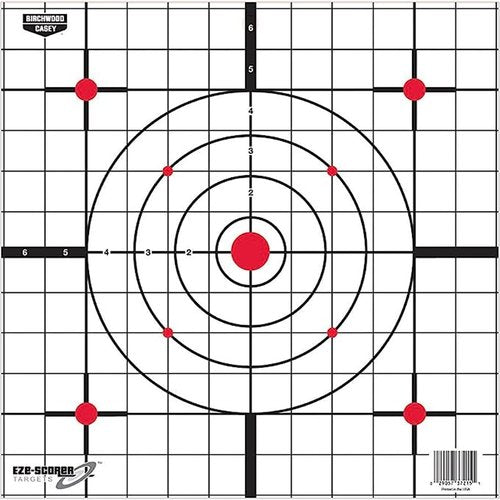 Birchwood Casey 12" Eze-Scorer Sight-in Practice Shoot-Up Brilliant White Paper Targets for Indoor and Outdoor Use, 100 Targets
