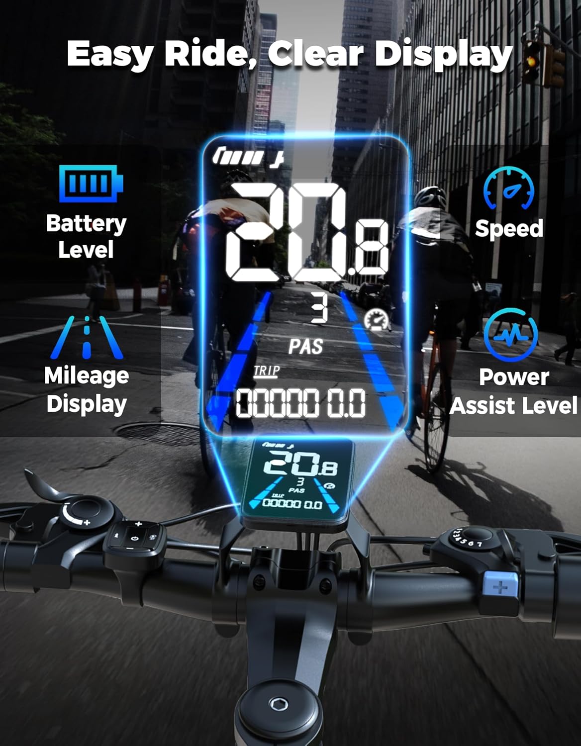 Misodo Electric Bike - 1500W Peak Mountain Ebike with 25 MPH Speed | 65 Miles Range, 7 Speeds, 48V 10Ah Battery, 26" Wheel