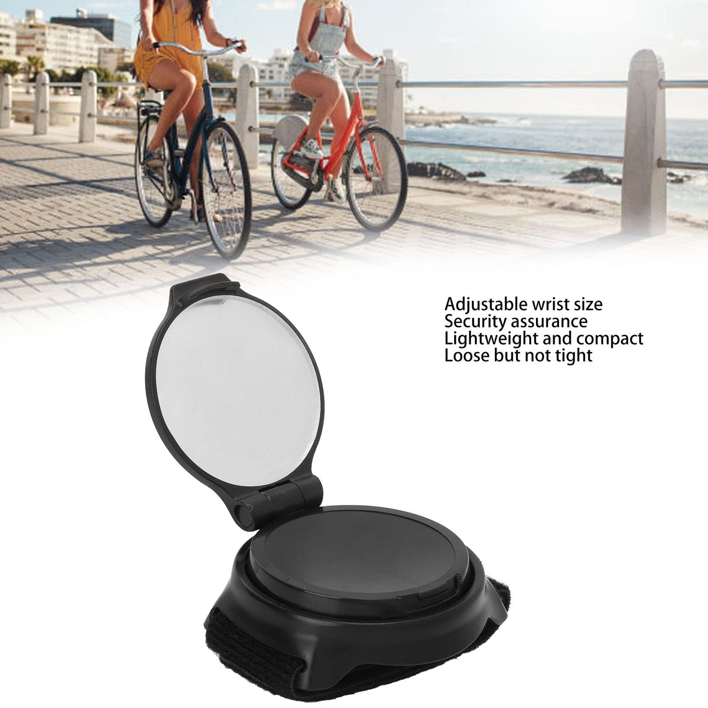 Bike Rear View Mirror - Wrist Mirror, Cycling Safety Wrist Mirror, 360 Degree Adjustable Bike Rear View Mirror Wide Angle Cycling Bicycle Bike Rear View Mirror, for Enhanced Visibility on Bikes