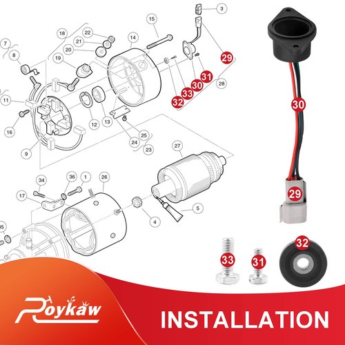 Roykaw Golf Cart IQ Speed Sensor 48 Volt with High Speed Magnet Compatible with Club Car DS & Precedent 2004-up Golf Cart W/ADC Motor, Replaces OEM # 102704901 102265601