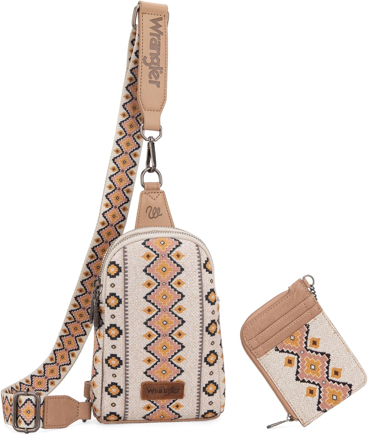Wrangler Aztec Crossbody Sling Bag for Women - Stylish Wallet Set | Versatile & Functional