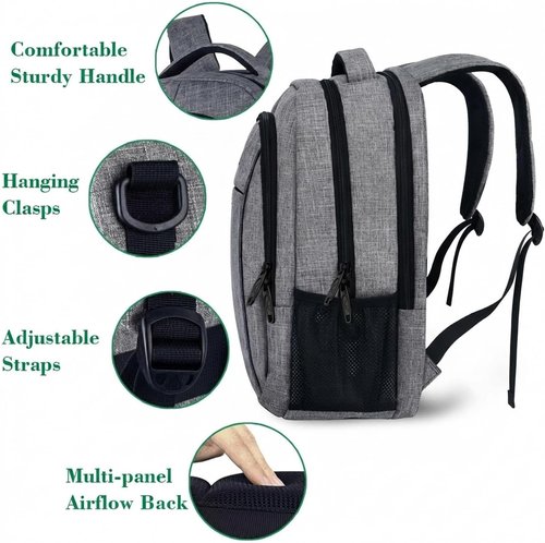 MATEIN Travel Laptop Backpack - Anti-Theft Slim Design | Water-Resistant 15.6 Inch Bag for Men & Women - Grey