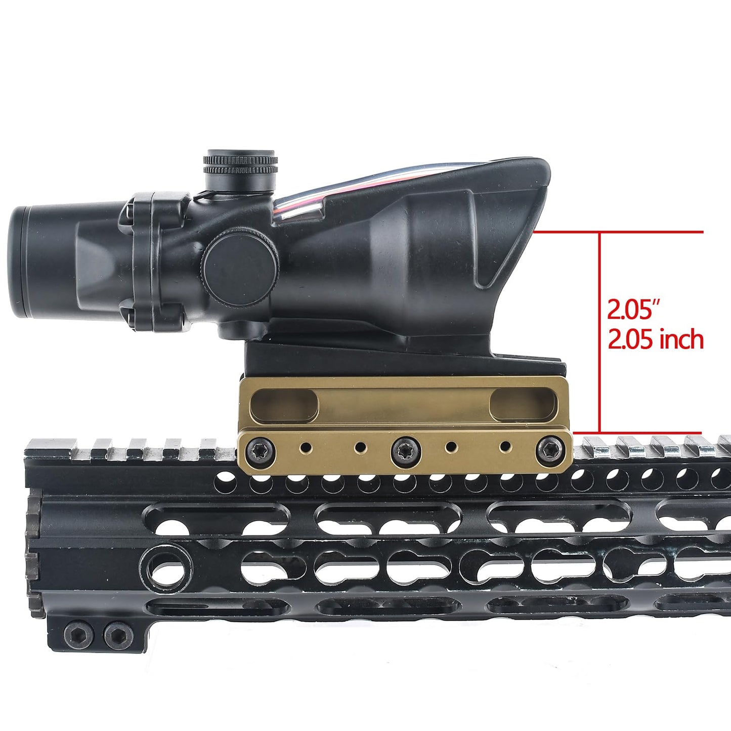 GLECTICAL Tactical Optic Scope Riser Mount for Fiber Optic Red Dot,fit for 20mm Weaver/Picatinny Rail