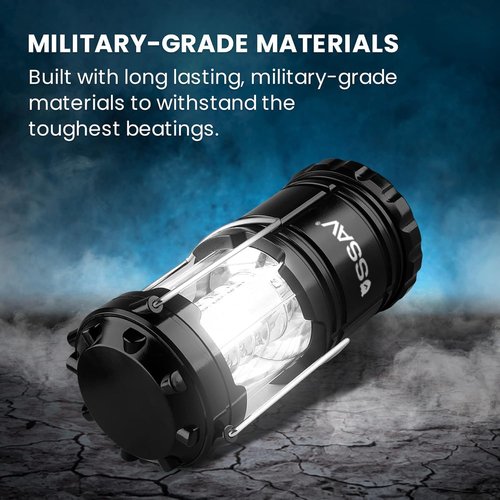 LED Camping Lantern - Portable Emergency Light for Hurricane Survival Kits | 4 Pack Black with Batteries Included